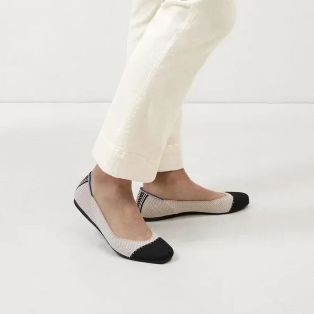 Rothy’s The Tuxedo Square Toe Color-Block Flat Sl… - image 2